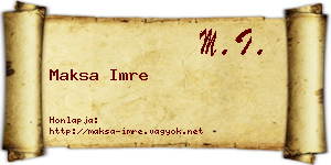 Maksa Imre névjegykártya